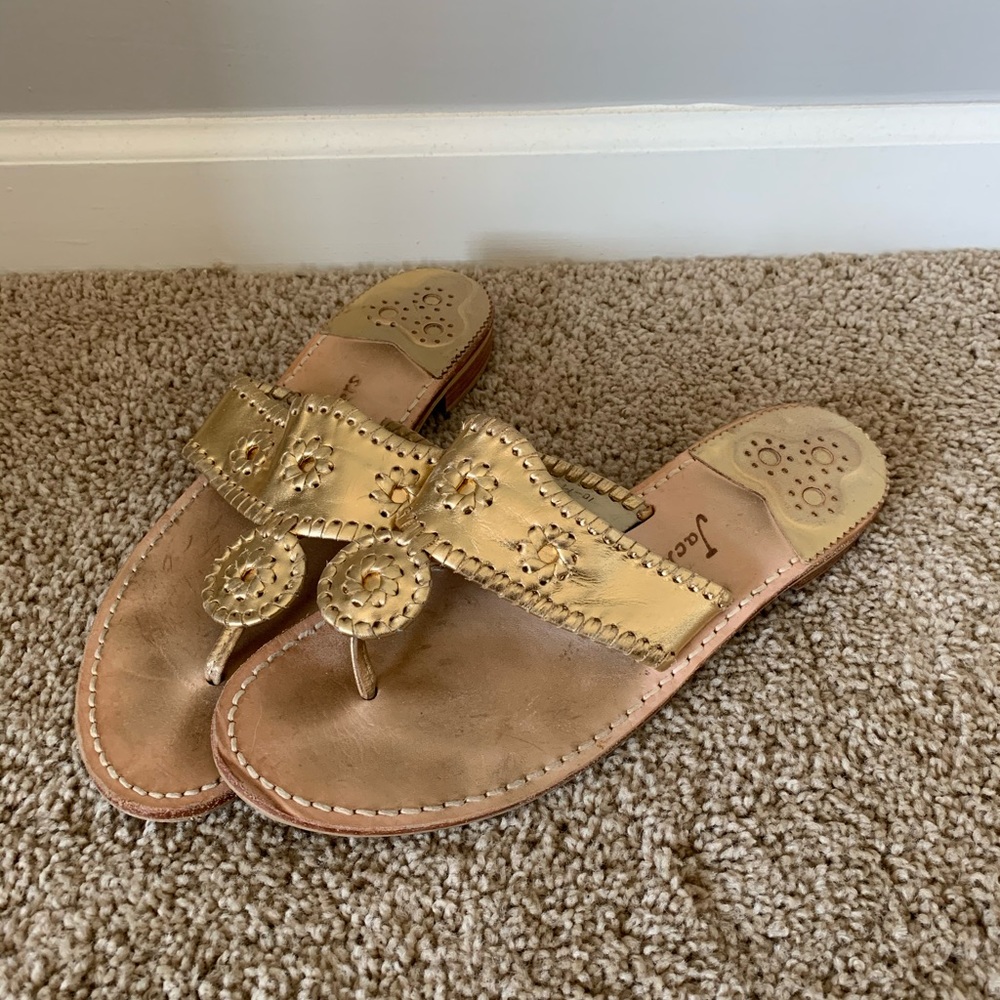 Jack Rogers Gold Jacks Flat Sandal